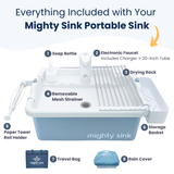 Portable Sink with Electronic Faucet | No Plumbing or Extra Buckets Needed